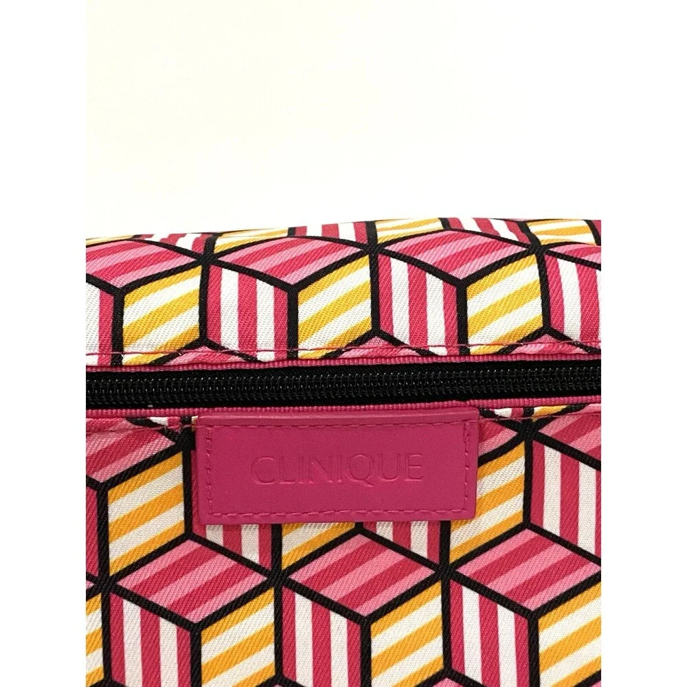 Clinique Pink Makeup Bag Cosmetic Pouch Travel Organizer Beauty Items Case